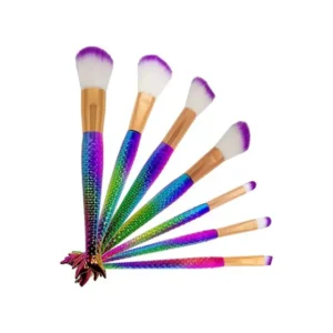 Kit Maquiagem Pincel Sereia Profissional 7 peças